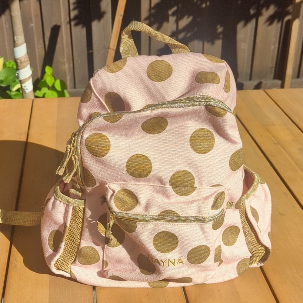 Pottery Barn Kids Emily & Meritt Big girl Backpack The Gold Dot Backpack Pink